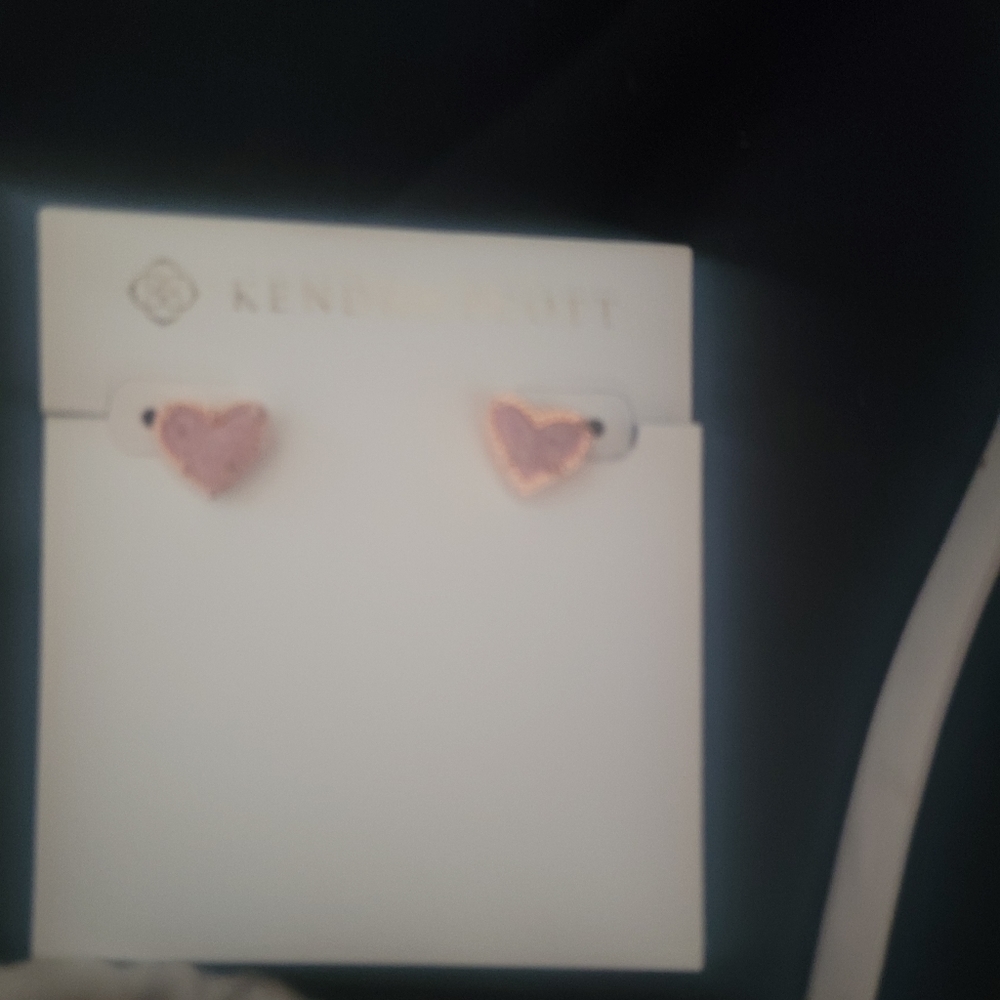 Kendra scott heart pink druzy earrings